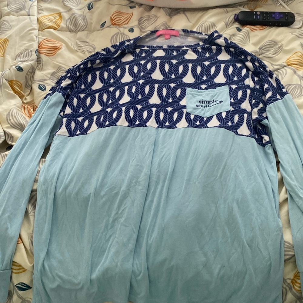 blue and light blue simply southern long sleeve